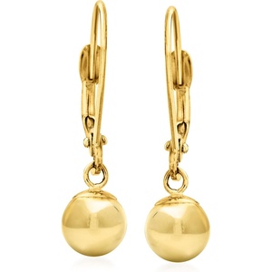 image:imageRossSimons 6mm 14kt Yellow Gold Shiny Bead Drop Earrings