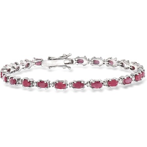 image:imageRossSimons 750 ct tw Ruby Bracelet With Diamonds in Sterling SilverRuby
