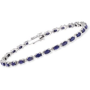 image:imageRossSimons 840 ct tw Sapphire Bracelet With Diamonds in Sterling SilverSapphire
