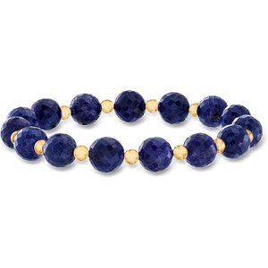 image:imageRossSimons 9000 ct tw Gemstone Bead Stretch Bracelet with 14kt Yellow GoldSapphire