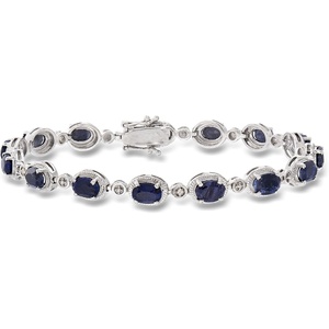 image:imageRossSimons 910 ct tw Sapphire Bracelet With Diamonds in Sterling SilverSapphire