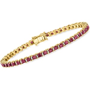 image:imageRossSimons 950 ct tw Ruby Tennis Bracelet With 50 ct tw Diamonds in 18kt Gold Over SterlingRuby