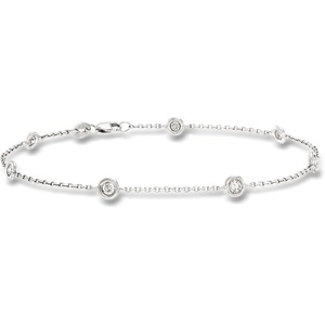 image:imageRossSimons BezelSet Diamond Station BraceletWhite