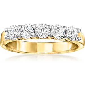 image:imageRossSimons Diamond 5 Stone Ring in 14kt Yellow GoldWhite