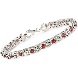 image:imageRossSimons Gemstone Byzantine Bracelet in Sterling SilverGarnet