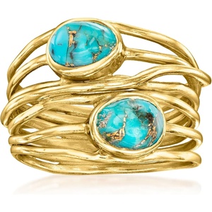 image:imageRossSimons Gemstone Highway Ring in 18kt Gold Over SterlingCreated Turquoise
