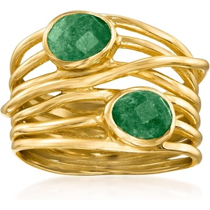 image:imageRossSimons Gemstone Highway Ring in 18kt Gold Over SterlingEmerald
