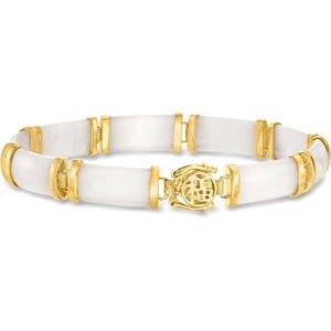 image:imageRossSimons Good Fortune Jade Bracelet in 18kt Gold Over SterlingAgate