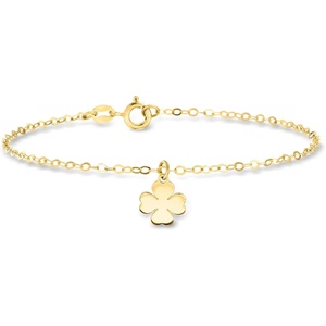 image:imageRossSimons Italian 14kt Yellow Gold 4Leaf Clover Charm Braceletno gemstone