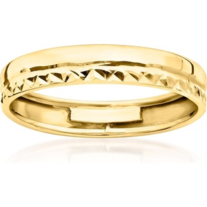 image:imageRossSimons Italian 14kt Yellow Gold DiamondCut and Polished RingNo Gemstone
