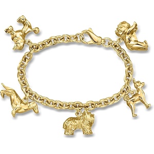 image:imageRossSimons Italian 14kt Yellow GoldPlated Dog Charm Braceletno gemstone