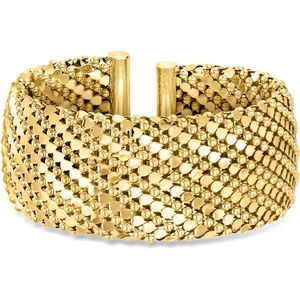 image:imageRossSimons Italian 14kt Yellow GoldPlated Patterned Wide Cuff Braceletno gemstone