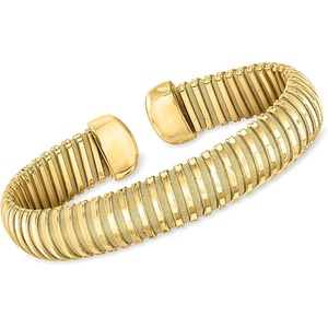 image:imageRossSimons Italian 14kt Yellow GoldPlated Tubogas Cuff Braceletno gemstone