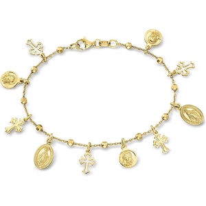 image:imageRossSimons Italian 18kt Gold Over Sterling Religious Charm Braceletno gemstone