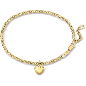 image:imageRossSimons Italian 18kt Yellow Gold Heart Charm Bracelet 625 inches