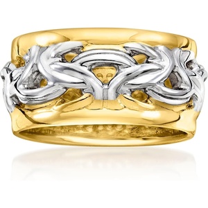 image:imageRossSimons Italian 2Tone Sterling Silver Byzantine RingNo Gemstone