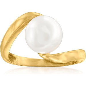 image:imageRossSimons Italian 995mm Cultured Pearl Twisted Ring in 18kt Gold Over Sterling