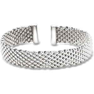 image:imageRossSimons Italian RhodiumPlated Beaded Cuff Braceletno gemstone