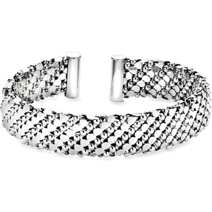 image:imageRossSimons Italian RhodiumPlated Patterned Cuff Braceletno gemstone