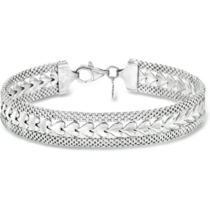 image:imageRossSimons Italian Silver Heart Motif BraceletWhite