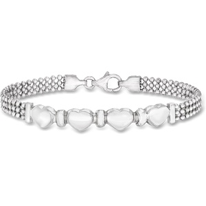 image:imageRossSimons Italian Sterling Silver Heart Beaded Braceletno gemstone