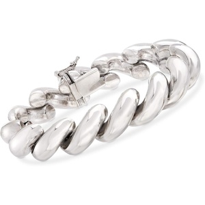 image:imageRossSimons Italian Sterling Silver Large San Marco Braceletno gemstone