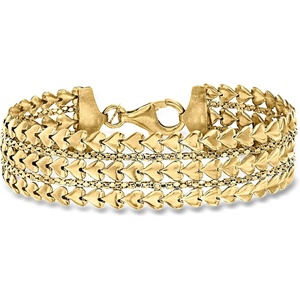 image:imageRossSimons Italian Sterling Silver MultiRow Heart Bracelet70 Inches