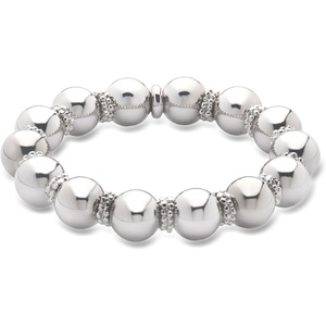 image:imageRossSimons Italian Sterling SilverPlated Bead Stretch Braceletno gemstone