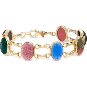 image:imageRossSimons MultiGemstone Scarab Bracelet in 18kt Gold Over Sterlingcarnelian