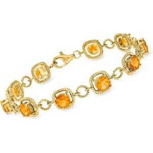 image:imageRossSimons Oval Gemstone Bracelet in 18kt Gold Over Sterlingcitrine
