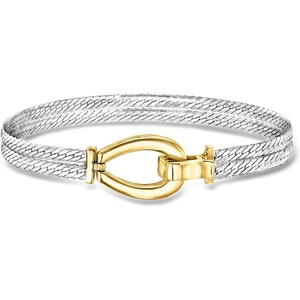 image:imageRossSimons Rhodium and 14kt GoldPlated 2Strand CubanLink Braceletno gemstone