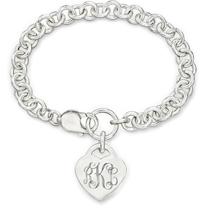image:imageRossSimons Sterling Silver Personalized Heart Charm Bracelet