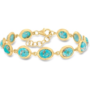 image:imageRossSimons Turquoise Bracelet in 18kt Gold Over SterlingStabilized Turquoise
