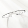 image:imagePure Collection by RossSimons 010 ct tw BezelSet Diamond OpenSpace Cuff Bracelet in Sterling SilverDiamond