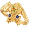 image:imageRossSimons 010 ct tw Sapphire Frog Ring With Chrome Diopsides in 18kt Gold Over SterlingDiopside