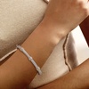 image:imageRossSimons 011 ct tw Diamond Station Bangle Bracelet in Sterling Silver and 14kt Yellow GoldDiamond