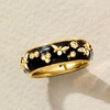 image:imageRossSimons 020 ct tw White Topaz and Black Enamel Bumblebee Ring in 18kt Gold Over SterlingTopaz