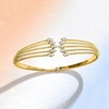 image:imageRossSimons 025 ct tw Diamond MultiRow Cuff Bracelet in 18kt Gold Over SterlingDiamond