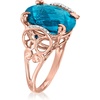 image:imageRossSimons 1000 Carat London Blue Topaz Ring With Blue and White Diamonds in 14kt Rose GoldTopaz