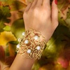 image:imageRossSimons 10mm Cultured Pearl Openwork Cuff Bracelet in 18kt Gold Over Sterling70 Inches