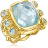 image:imageRossSimons 1300 Carat Aquamarine and 70 ct tw Sky Blue Topaz Ring in 18kt Gold Over SterlingAquamarine