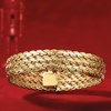 image:imageRossSimons 14kt Yellow Gold 3Row SerpentineLink Braceletno gemstone