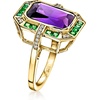 image:imageRossSimons 14kt Yellow GoldPlated Ring With Simulated Amethyst Emeralds and 10 ct tw CzsAmethyst