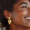 image:imageRossSimons 18kt Gold Over Sterling Asymmetrical Heart Drop Earrings