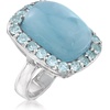 image:imageRossSimons 1900 Carat Aquamarine and 260 ct tw Sky Blue Topaz Ring in Sterling SilverAquamarine