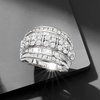 image:imageRossSimons 200 ct tw Baguette and Round Diamond MultiRow Ring in Sterling SilverDiamond