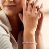 image:imageRossSimons 2000 ct tw HeartShaped Simulated Pink Sapphire Tennis Bracelet in Sterling SilverSapphire
