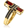 image:imageRossSimons 240 ct tw Garnet and 10 ct tw Black Spinel Ring in 18kt Gold Over SterlingGarnet