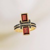 image:imageRossSimons 240 ct tw Garnet and 10 ct tw Black Spinel Ring in 18kt Gold Over SterlingGarnet