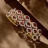 image:imageRossSimons 830 ct tw Garnet and 90 ct tw White Zircon Cuff Bracelet in 18kt Gold Over SterlingGarnet